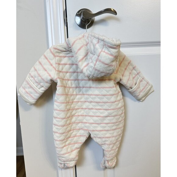 NORDSTROM Babies' Print Bunting in Ivory Egret- Pink Stripe Size Newborn - Picture 4 of 4